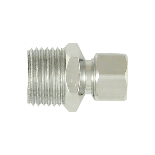 Adaptateur chromé en laiton 3/8" comp à 3/8" MPT PlomSource - Quincaillerie G.H. Berger