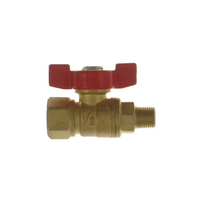 Valve à bille en laiton mini 1/8" (F) NPT X 1/8" (M) NPT PlomSource - Quincaillerie G.H. Berger