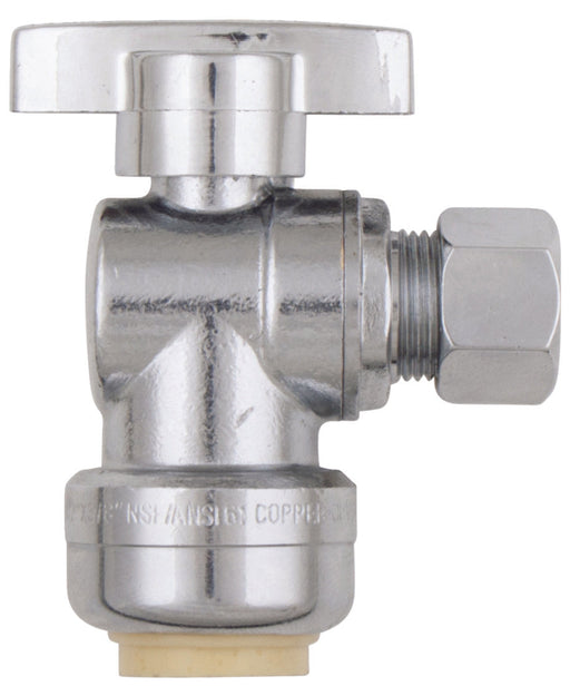 Valve miniature à angle 1/2" X 1/4" compression PlomSource - Quincaillerie G.H. Berger