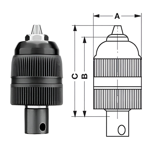 Mandrin sans clé 1 mm - 10 mm, prise Quadro 1/2" Porta - Quincaillerie G.H. Berger