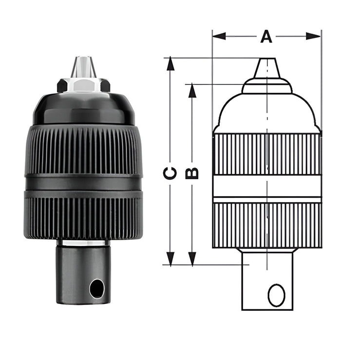 Mandrin sans clé 1 mm - 10 mm, prise Quadro 1/2" Porta - Quincaillerie G.H. Berger