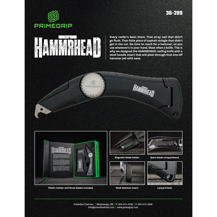 Couteau pour couvreur HAMMERHEAD Primeline Tools - Quincaillerie G.H. Berger