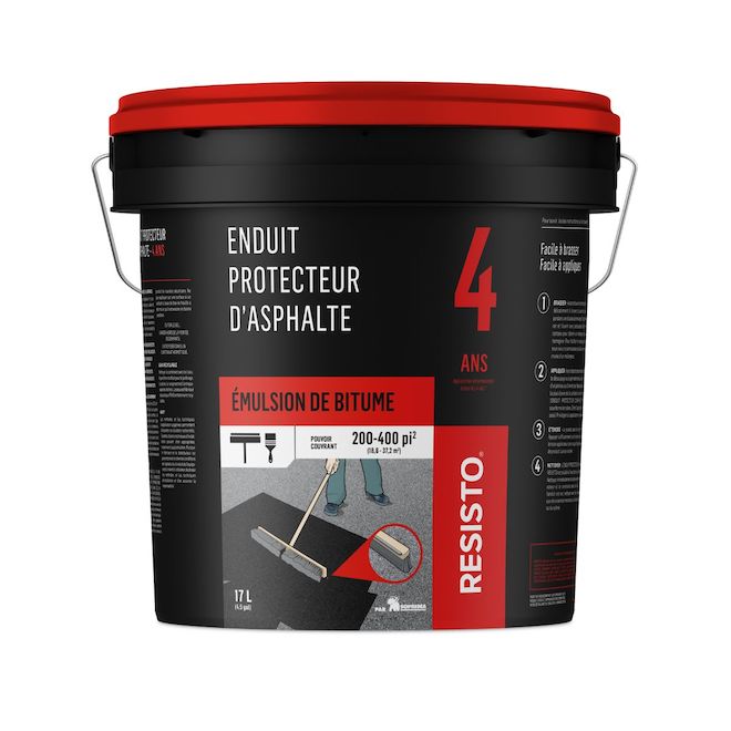 Enduit protecteur d'asphalte à émulsion de bitume - Noir - 17 L Resisto