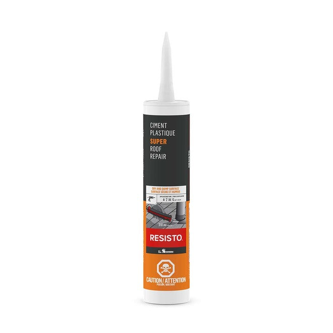 Ciment plastique SUPER pour toitures - Noir - 300 mL Resisto