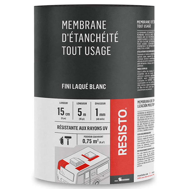 Membrane d'étanchéité tout-usage en bitume - 6" X 16,4' Resisto