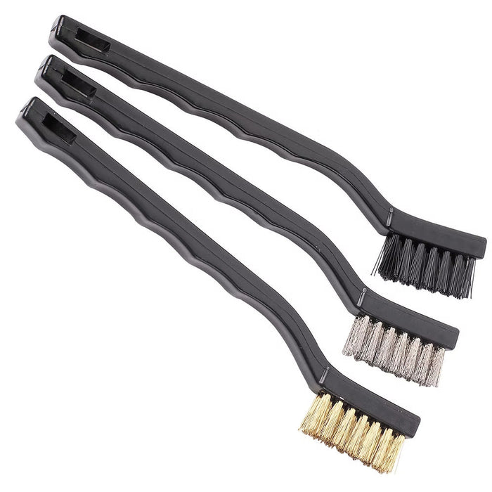 Ensemble de 3 brosses à fils de métal avec manche en plastique Richard