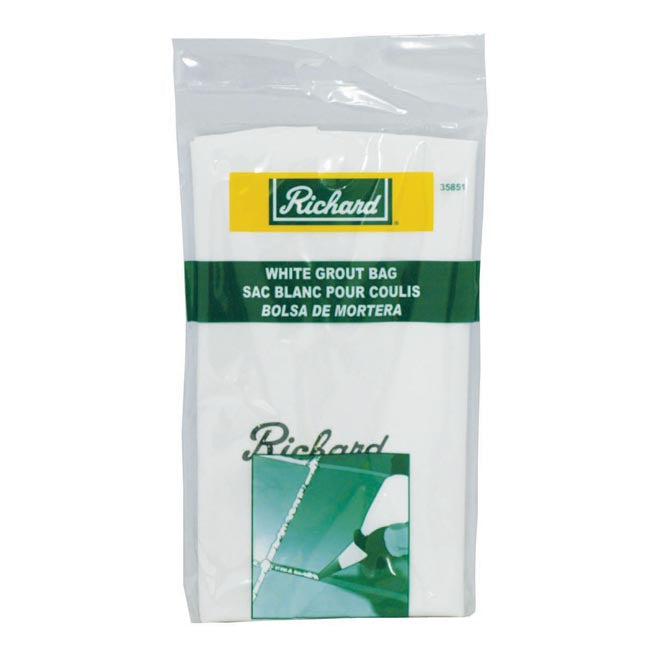 Sac à coulis en vinyle blanc avec embout de plastique Richard