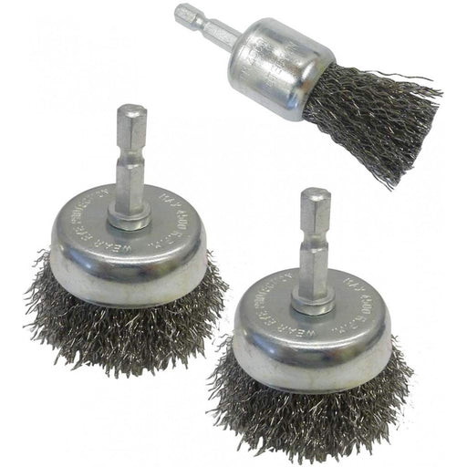 Ensemble de 3 brosses abrasives métalliques mixtes ROK - Quincaillerie G.H. Berger