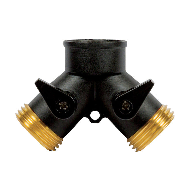 Valve d'arrêt double avec filetage en laiton 5/8"