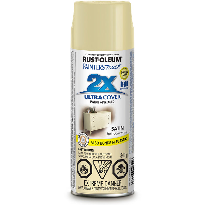 Peinture en aérosol Rust-Oleum Painter's Touch polyvalente - Fini lustré - Blanc patrimoine - 340 g