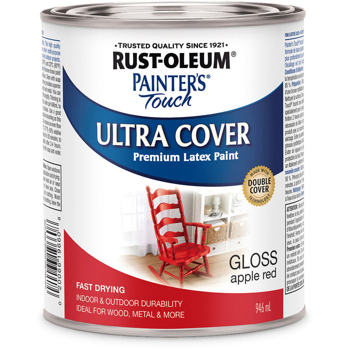 Peinture Rust-Oleum Painter's Touch polyvalente - Fini lustré - Rouge pomme - 946 mL