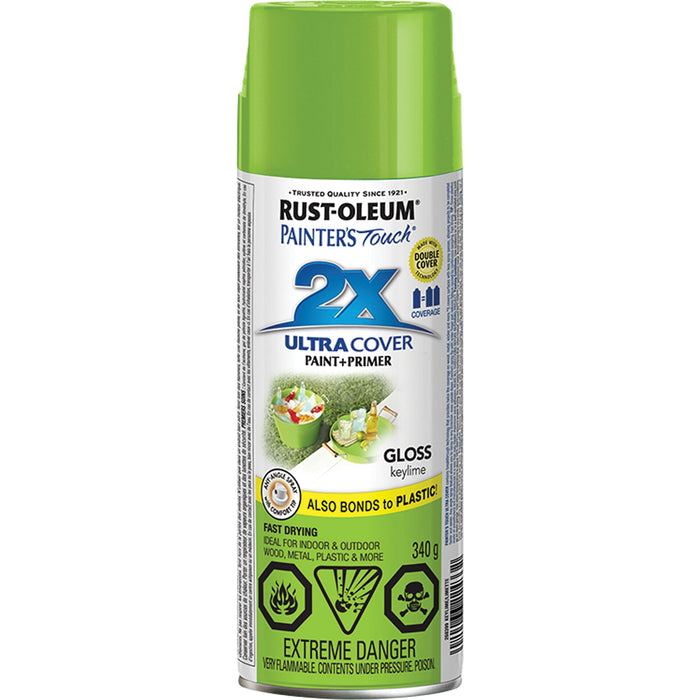 Peinture en aérosol Rust-Oleum Painter's Touch polyvalente - Fini lustré - Limette - 340 g
