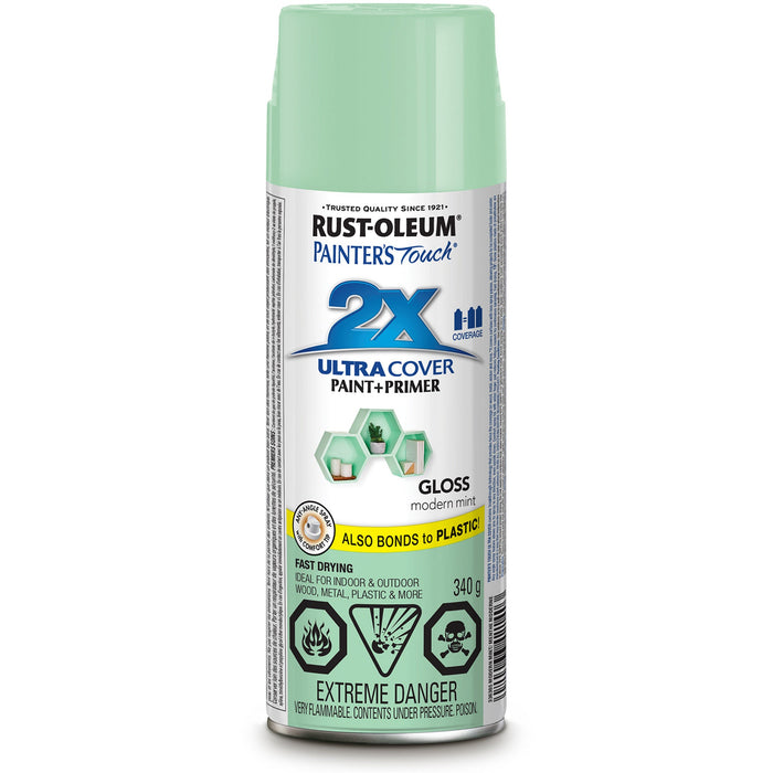Peinture en aérosol Rust-Oleum Painter's Touch polyvalente - Fini lustré - Menthe moderne - 340 g