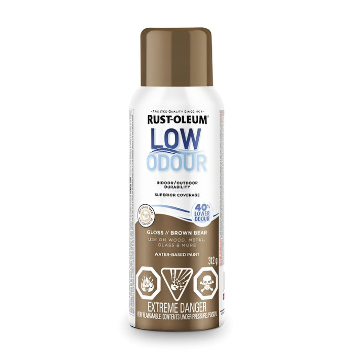 Peinture aérosol antirouille à faible odeur - Ours brun - Fini lustré - 312 g Rust-Oleum