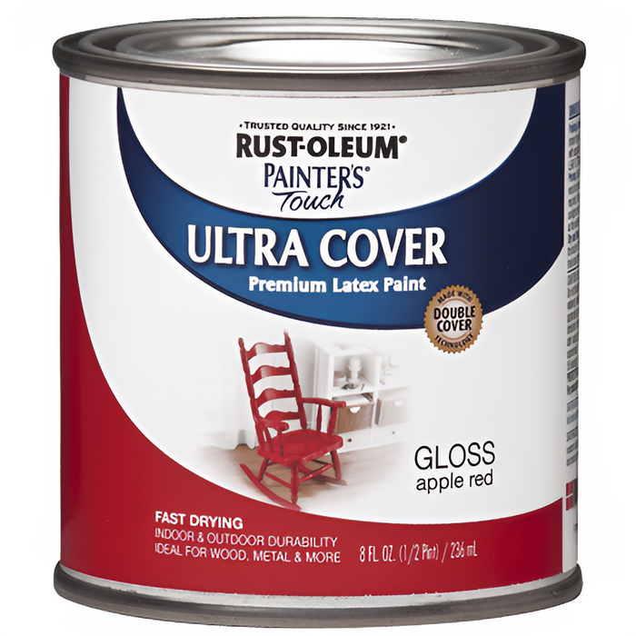 Peinture Rust-Oleum Painter's Touch polyvalente - Fini lustré - Rouge pomme - 236 mL