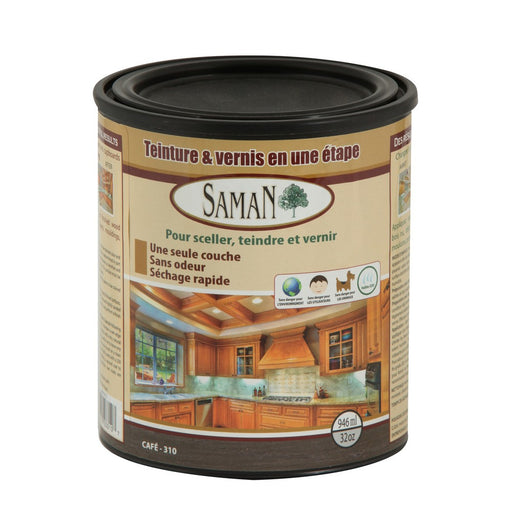 Teinture et vernis tout-en-un - Café - 946 mL SamaN - Quincaillerie G.H. Berger