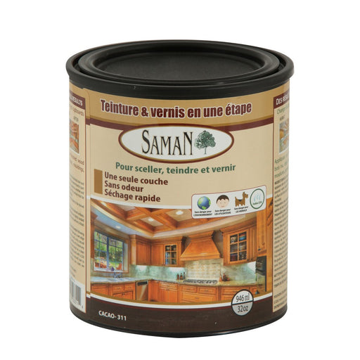 Teinture et vernis tout-en-un - Cacao - 946 mL SamaN - Quincaillerie G.H. Berger
