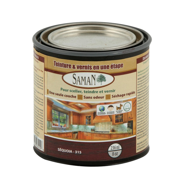 Teinture et vernis tout-en-un - Sequoia - 236 mL SamaN - Quincaillerie G.H. Berger