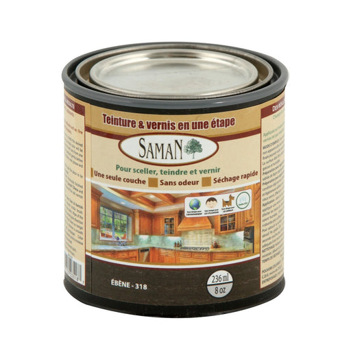 Teinture et vernis tout-en-un - Ébène - 236 mL SamaN - Quincaillerie G.H. Berger