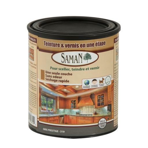 Teinture et vernis tout-en-un - Gris prestige - 946 mL SamaN - Quincaillerie G.H. Berger