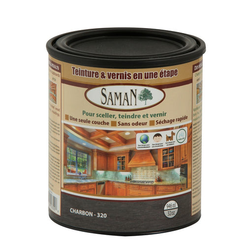 Teinture et vernis tout-en-un - Charbon - 946 mL SamaN - Quincaillerie G.H. Berger