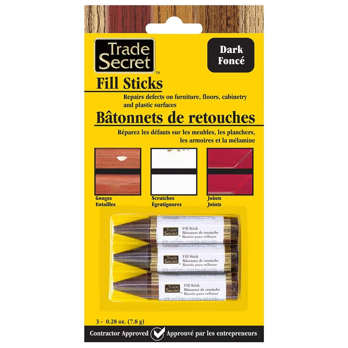 Bâtonnets de retouches - Tons foncés - Paquet de 3 Secret du métier