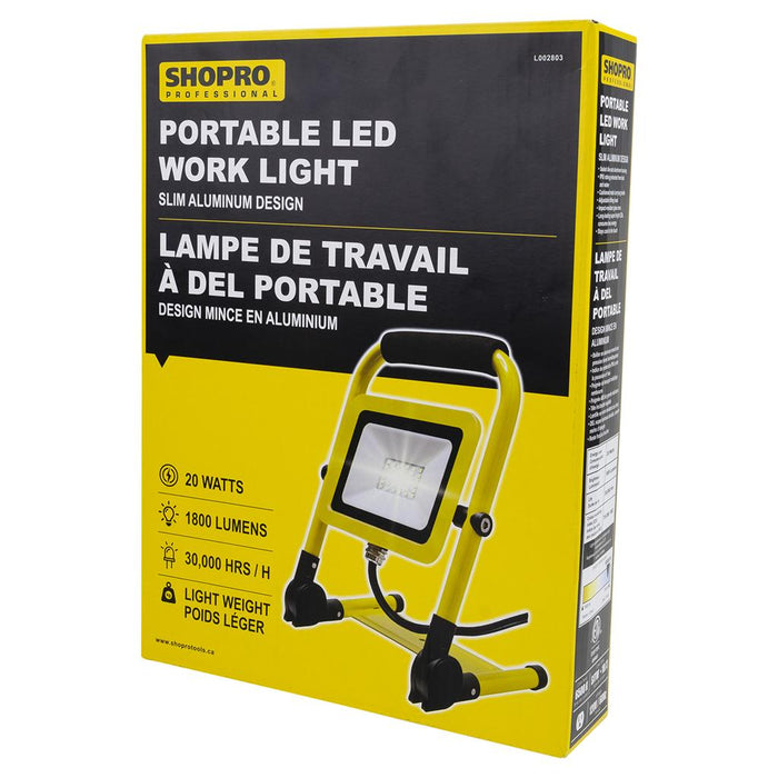 Lampe de travail portative avec tête inclinable 20W Shopro - Quincaillerie G.H. Berger