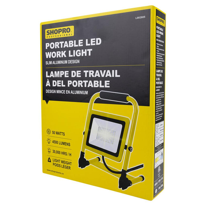 Lampe de travail portative avec tête inclinable 50W Shopro - Quincaillerie G.H. Berger