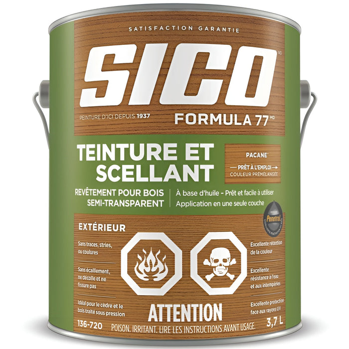 Teinture et scellant extérieur Formula 77 Sico - Pacane - 3.78 L SICO