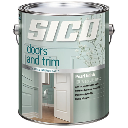 Peinture acrylique 100% latex d'intérieur pour portes et moulures - Base 1 - Fini perle - 3,78 L SICO - Quincaillerie G.H. Berger