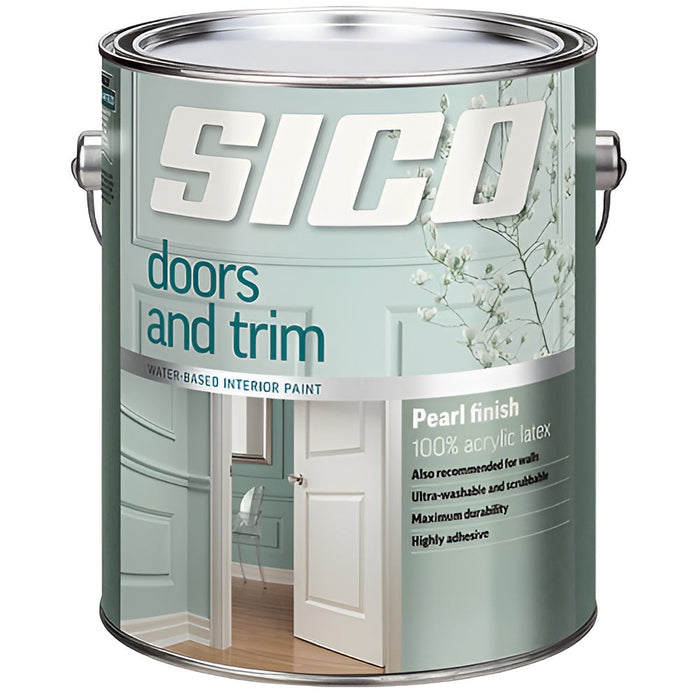 Peinture acrylique 100% latex d'intérieur pour portes et moulures - Base 2 - Fini perle - 3,78 L SICO - Quincaillerie G.H. Berger