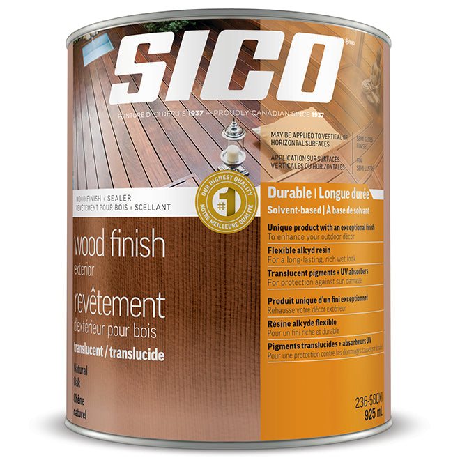 Teinture et scellant extérieur translucide Sico - Chêne - Translucide - 946 mL SICO