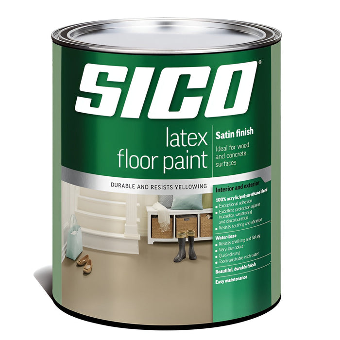 Peinture à plancher 100% latex intérieure et extérieure - Gris moyen - Fini satiné - 899 mL SICO - Quincaillerie G.H. Berger