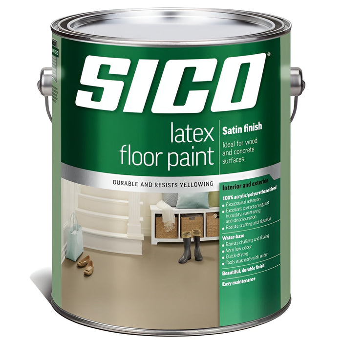Peinture à plancher 100% latex intérieure et extérieure - Gris moyen - Fini satiné - 3.6 L SICO - Quincaillerie G.H. Berger