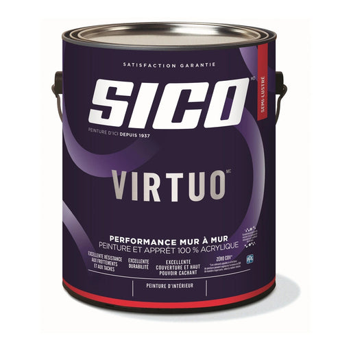 Peinture intérieure acrylique - Virtuo - Base 1 semi-lustré - 3.78 L SICO - Quincaillerie G.H. Berger