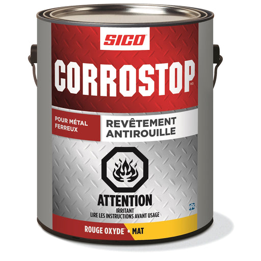 Peinture antirouille - Corrostop - Rouge oxyde - Fini mat - 3.78 L SICO - Quincaillerie G.H. Berger