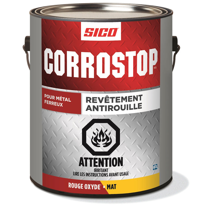 Peinture antirouille - Corrostop - Rouge oxyde - Fini mat - 3.78 L SICO - Quincaillerie G.H. Berger