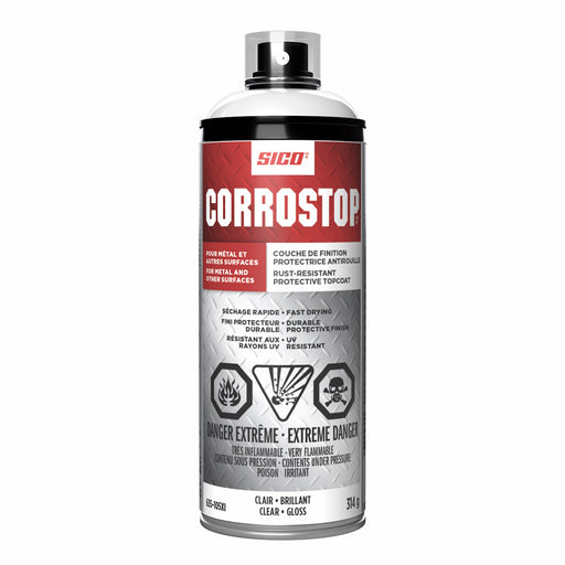 Peinture antirouille en aérosol - Corrostop - Clair - Fini lustré - 312 g SICO - Quincaillerie G.H. Berger
