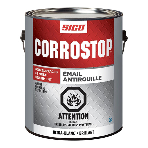 Peinture antirouille - Corrostop - Ultra-blanc - Fini lustré - 3.78 L SICO - Quincaillerie G.H. Berger