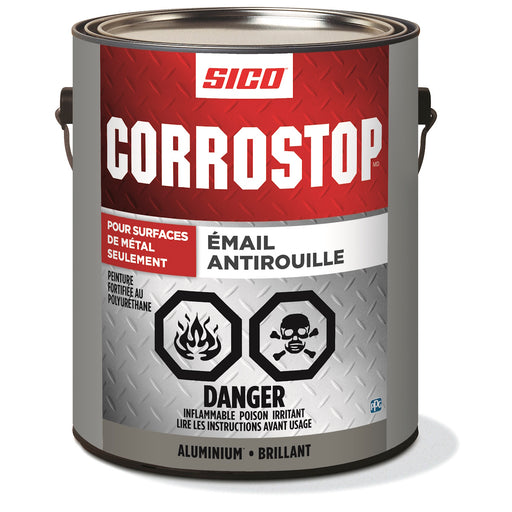 Peinture antirouille - Corrostop - Aluminium - Fini lustré - 3.78 L SICO - Quincaillerie G.H. Berger