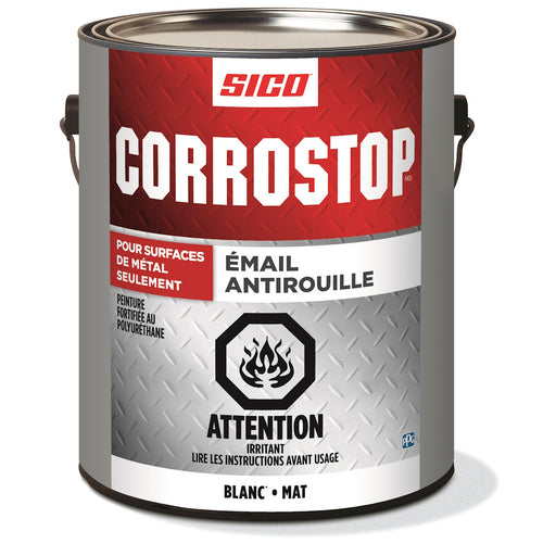 Peinture antirouille - Corrostop - Blanc - Fini mat - 3.78 L SICO - Quincaillerie G.H. Berger