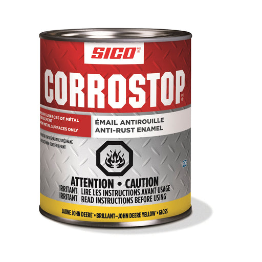 Peinture antirouille - Corrostop - Jaune John Deere - Fini lustré - 946 mL SICO - Quincaillerie G.H. Berger