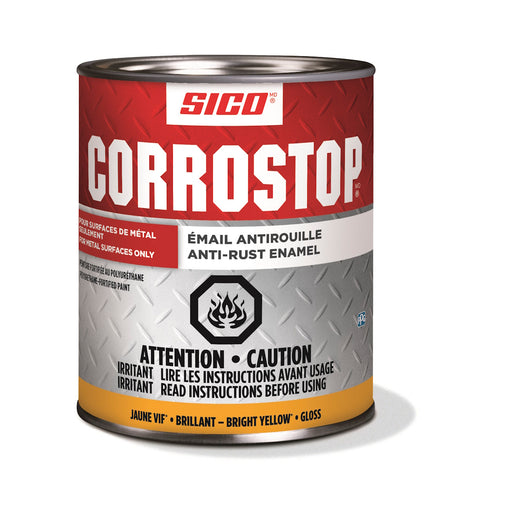 Peinture antirouille - Corrostop - Jaune vif - Fini lustré - 946 mL SICO - Quincaillerie G.H. Berger