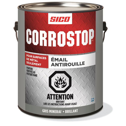 Peinture antirouille - Corrostop - Gris minerai - Fini lustré - 3.78 L SICO - Quincaillerie G.H. Berger