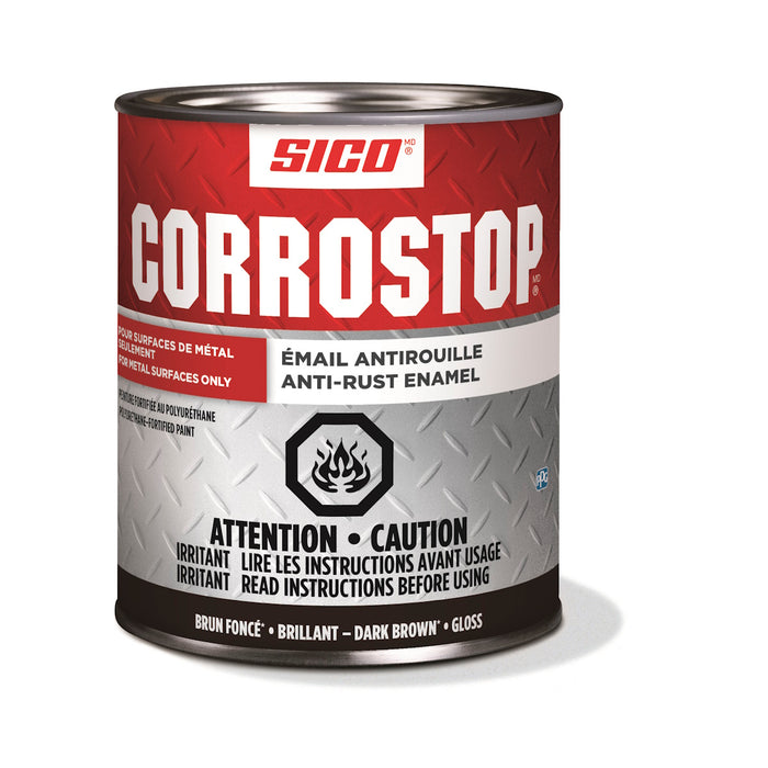 Peinture antirouille - Corrostop - Brun foncé - Fini lustré - 946 mL SICO - Quincaillerie G.H. Berger