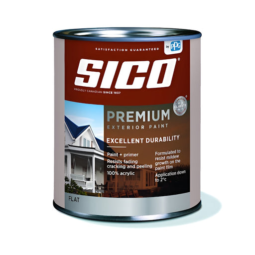 Peinture extérieure au latex Premium - Blanc pur - Mat - 946 mL SICO - Quincaillerie G.H. Berger
