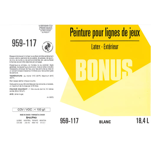 Peinture à terrains de jeux - Blanc teintable - 18.9 L SICO - Quincaillerie G.H. Berger