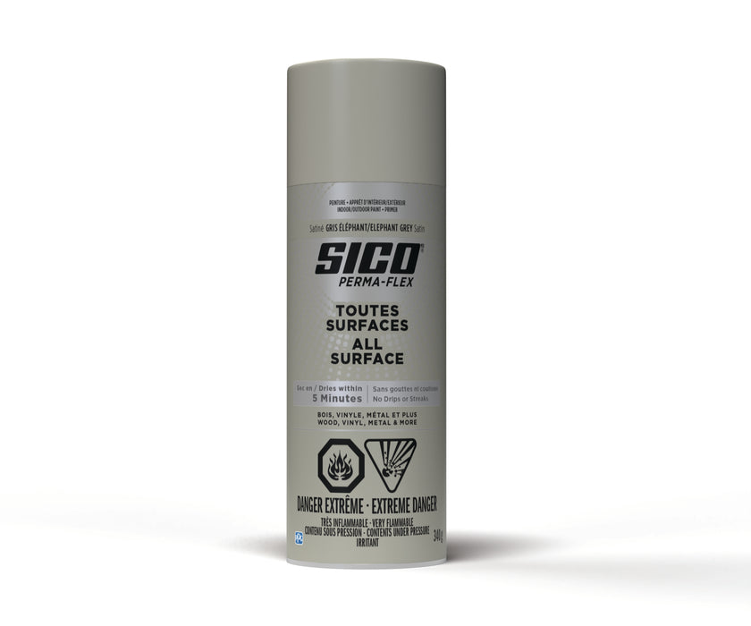 Peinture toute surface Permaflex en aérosol - Int./Ext. - Gris éléphant - Fini satiné - 340 g - SICO - Quincaillerie G.H. Berger