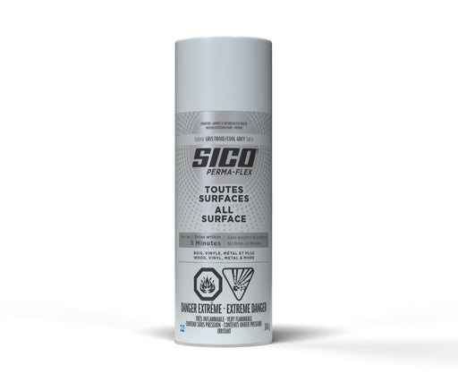 Peinture toute surface Permaflex en aérosol - Int./Ext. - Gris froid - Fini satiné - 340 g - SICO - Quincaillerie G.H. Berger