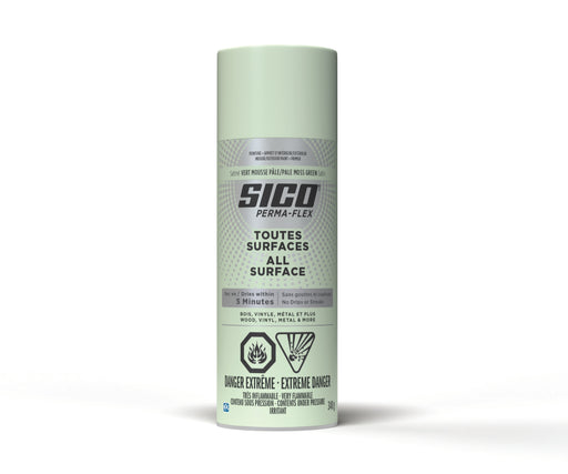 Peinture toute surface Permaflex en aérosol - Int./Ext. - Vert mousse pâle - Fini satiné - 340 g - SICO - Quincaillerie G.H. Berger